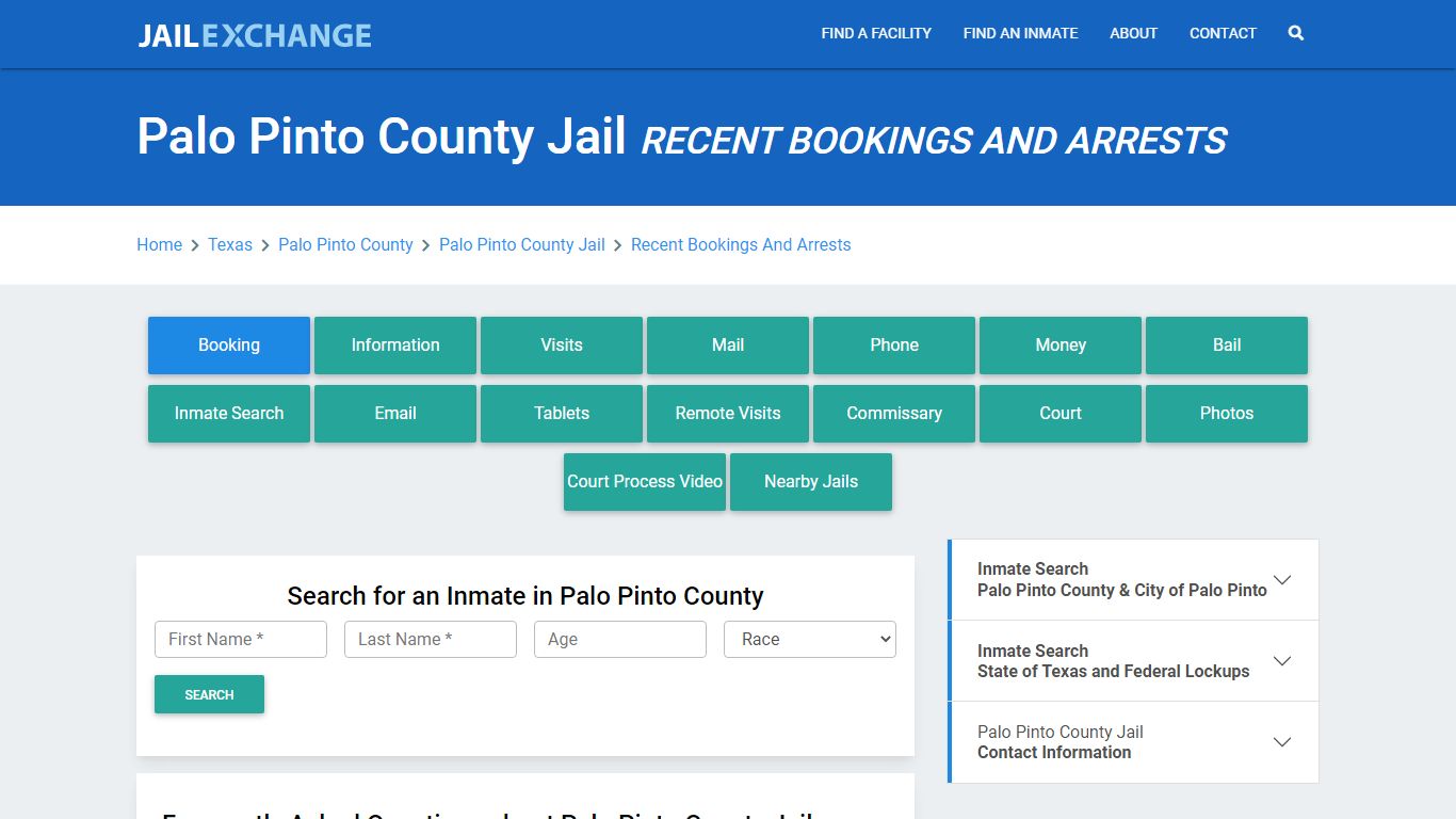 Palo Pinto County Jail Recent Bookings And Arrests