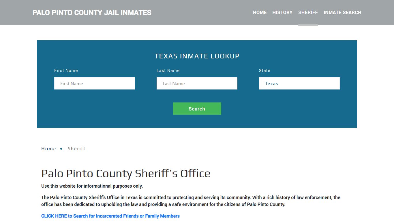 Palo Pinto County Sheriff, TX Arrest Warrant Lookup