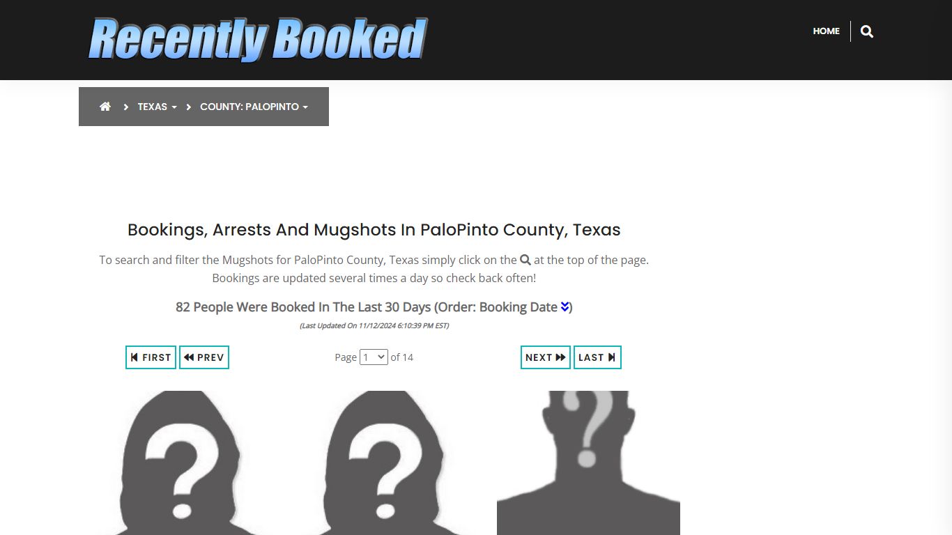 Bookings, Arrests and Mugshots in PaloPinto County, Texas - Recently Booked